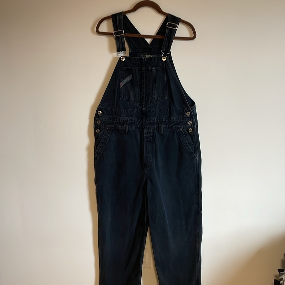 VTG Y2K Union Bay Denim Overalls Large Black Faded 90s 00s Jumper Cottagecore